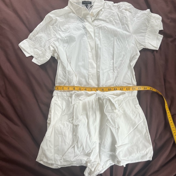 rag & bone White Embroidered Button-Up Romper - Picture 4 of 16